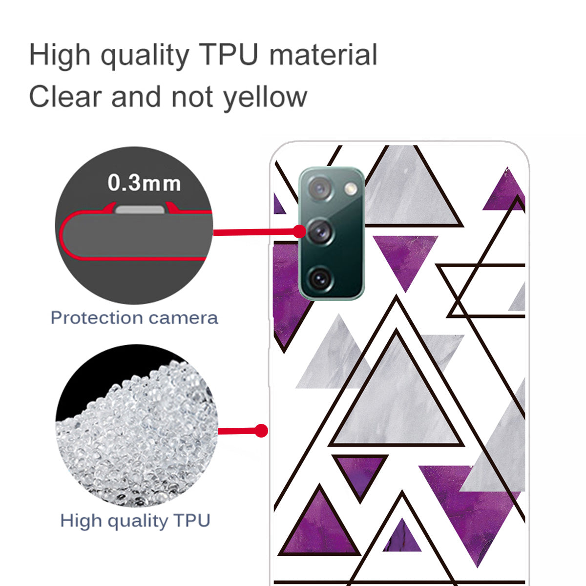Triangle Marble Pattern Soft TPU Shockproof Phone Back Cover Case for Samsung Galaxy S20 FE/S20 FE 5G/S20 Lite/S20 FE 2022 - Style B Triangle Marble Pattern Soft TPU Shockproof Phone Back Cover Case for Samsung Galaxy S20 FE/S20 FE 5G/S20 Lite/S20 FE 2022 - Style B